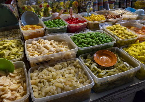 Pickles for sale in a market, Penang island, George Town, Malaysia