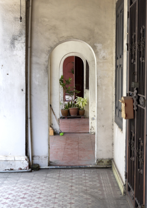 Arcades along heritages houses, Melaka State, Malacca, Malaysia