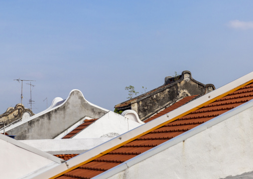 Old heritage houses roofs, Melaka State, Malacca, Malaysia