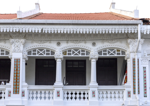 White heritage shophouses, Central Region, Singapore, Singapore