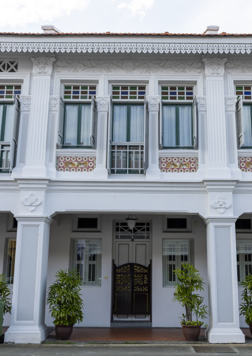 White heritage shophouses, Central Region, Singapore, Singapore