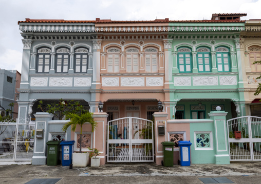 Colorful heritage shophouses, Central Region, Singapore, Singapore