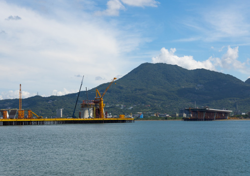 Bridge construction in Fisherman Wharf, New Taipei, Tamsui, Taiwan