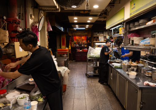 Kitchen in a taiwanese restaurant, Zhongzheng District, Taipei, Taiwan