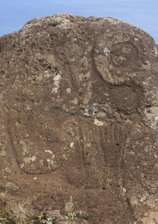 Bird man petroglyph, Easter Island, Orongo, Chile