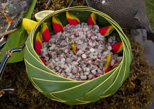 Cerviche during tapati festival, Easter Island, Hanga Roa, Chile