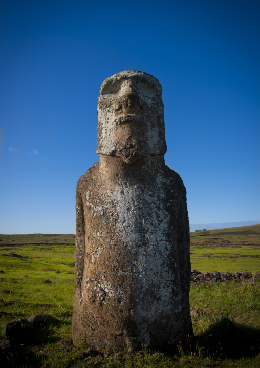 Monolithic moai statue at ahu tongariki, Easter Island, Hanga Roa, Chile