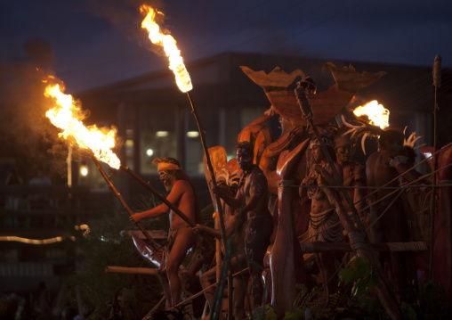 Lili Pate flaot during tapati festival, Easter Island, Hanga Roa, Chile