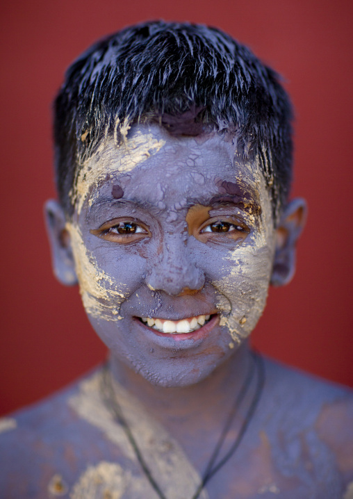 Kid during tapati festival, Easter Island, Hanga Roa, Chile