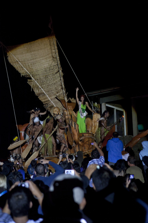 Lili Pate flaot during tapati festival, Easter Island, Hanga Roa, Chile