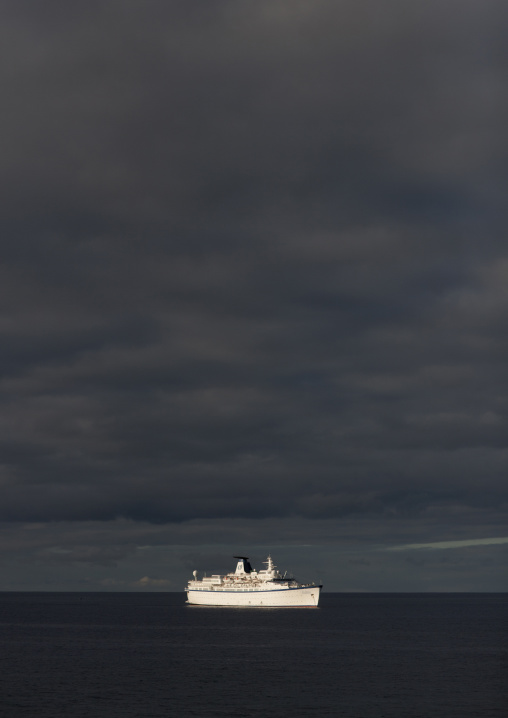 Cruise ship in easter island, Easter Island, Hanga Roa, Chile