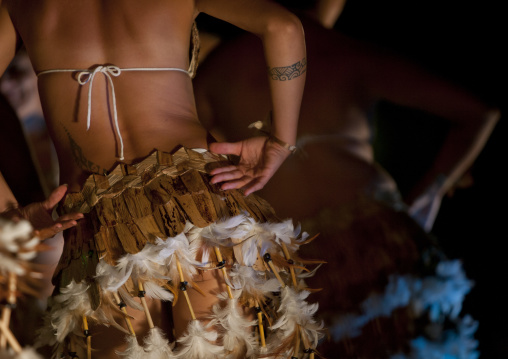 Traditional dances during tapati festival, Easter Island, Hanga Roa, Chile