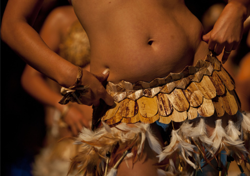 Traditional dances during tapati festival, Easter Island, Hanga Roa, Chile