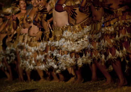 Traditional dances during tapati festival, Easter Island, Hanga Roa, Chile