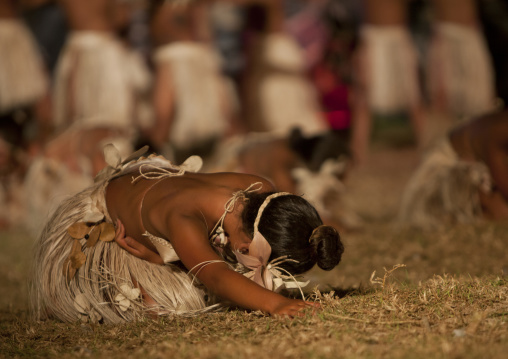 Dances during tapati festival, Easter Island, Hanga Roa, Chile