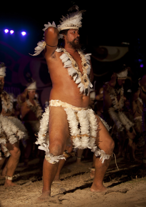 Traditional dances during tapati festival, Easter Island, Hanga Roa, Chile