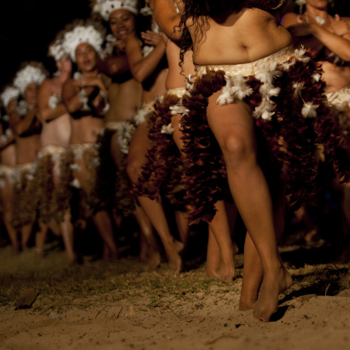 Traditional dances during tapati festival, Easter Island, Hanga Roa, Chile