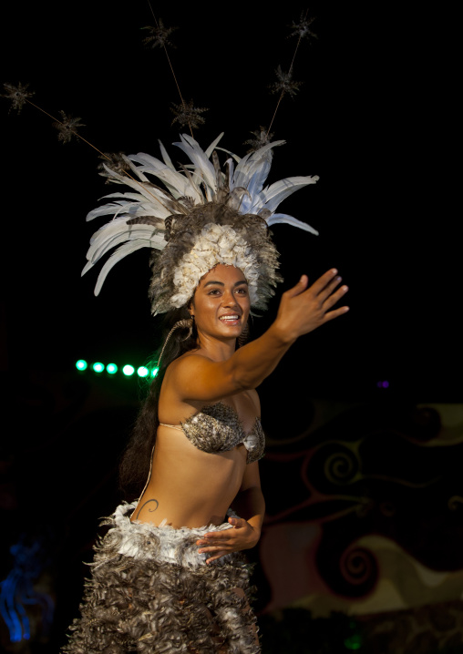 Lili Pate during tapati festival, Easter Island, Hanga Roa, Chile