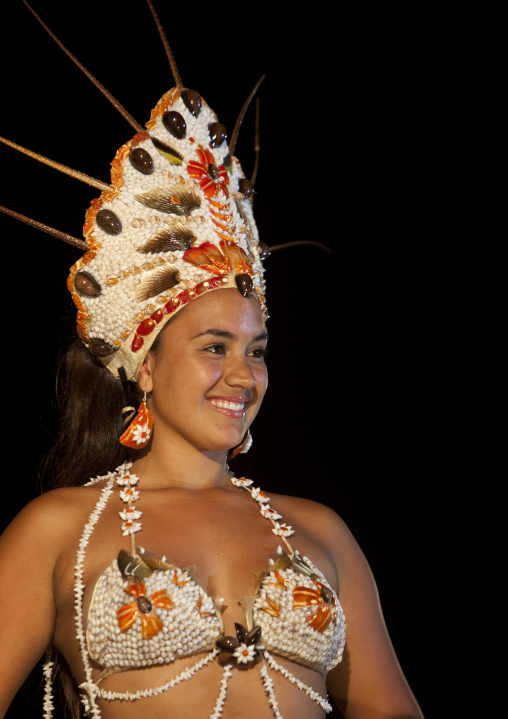 Celine bour during tapati festival, Easter Island, Hanga Roa, Chile