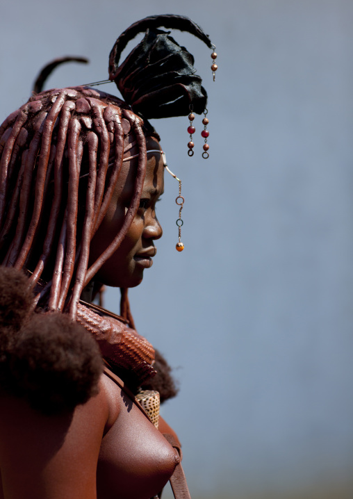 Himba Woman Wearing Western Pendants, Angola