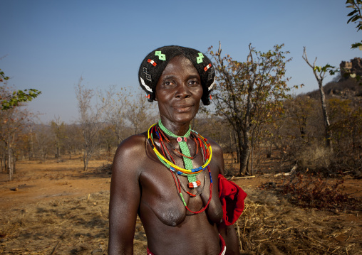 Old Mudimba Woman With Traditional Hairstyle, Village Of Combelo, Angola