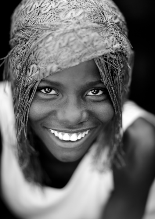 Misses Caroline, A Mudimba Girl Wearing A Beaded Wig, Village Of Combelo, Angola