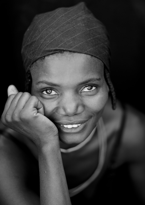 Mudimba Woman Wearing A Headband, Village Of Combelo, Angola