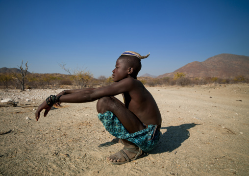 Muhimba Young Man With Traditional Hairstyle, Iona Village, Angola