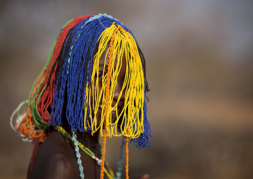 Mudimba Girl With A Beaded Wig Called Misses Ena, Village Of Combelo, Angola