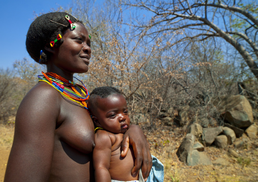 Mudimba Woman Holding Her Baby, Angola