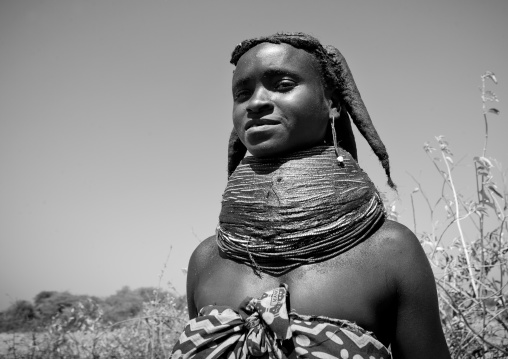 Mumuhuila Girl With A Giant Mud Necklace, Hale Village, Angola