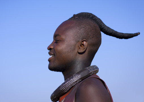 Muhimba Young Man With Traditional Hairstyle, Iona Village, Angola