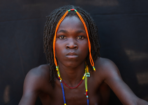 Portrait of a Muhacaona tribe girl, Cunene Province, Oncocua, Angola