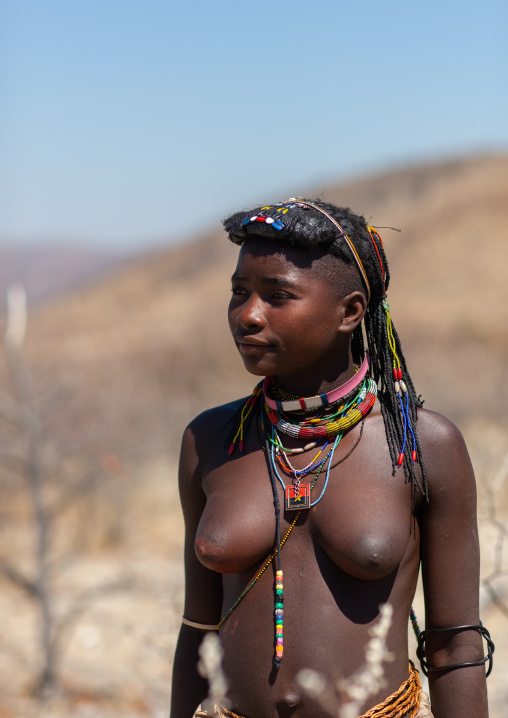 Portrait of a Muhacaona tribe woman, Cunene Province, Oncocua, Angola