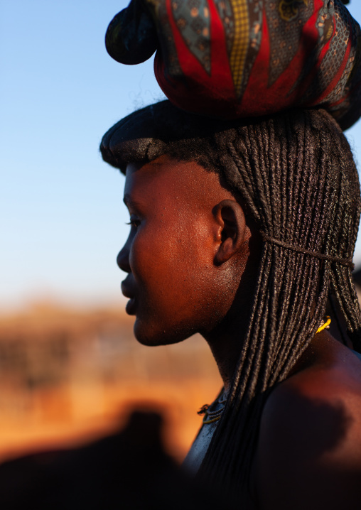 Portrait of a Muhacaona tribe woman, Cunene Province, Oncocua, Angola