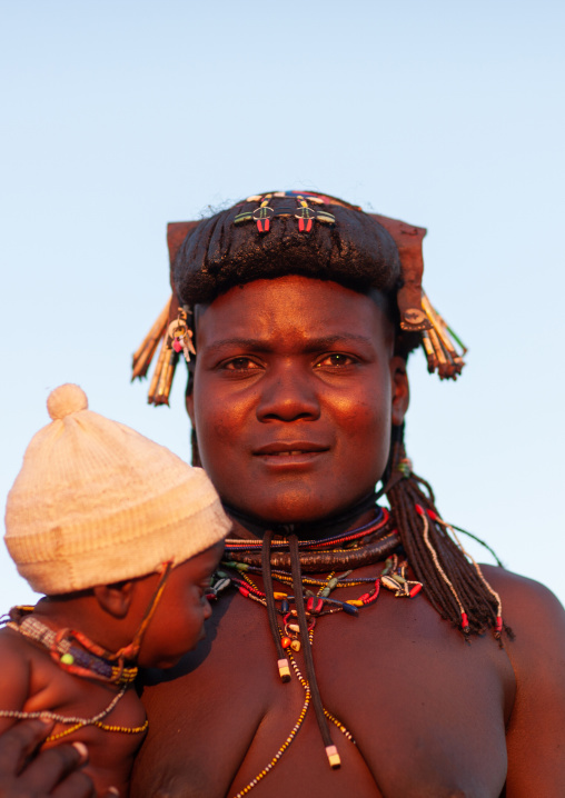 Portrait of a Muhacaona tribe woman, Cunene Province, Oncocua, Angola