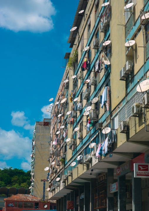 Satellite dishes on a building, Luanda Province, Luanda, Angola