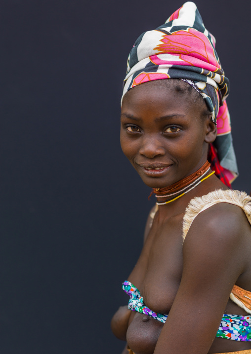 Portrait of a Mucubal tribe woman, Namibe Province, Virei, Angola