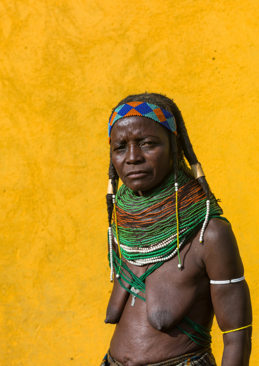 Portrait of a Mungambue tribe woman portrait, Huila Province, Chibia, Angola