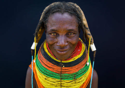 Portrait of a Mumuhuila tribe woman, Huila Province, Chibia, Angola