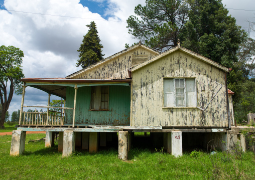 Portuguese settlers wooden houses, Huila Province, Lubango, Angola