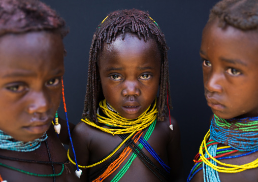 Mumuhuila tribe children portrait, Huila Province, Chibia, Angola