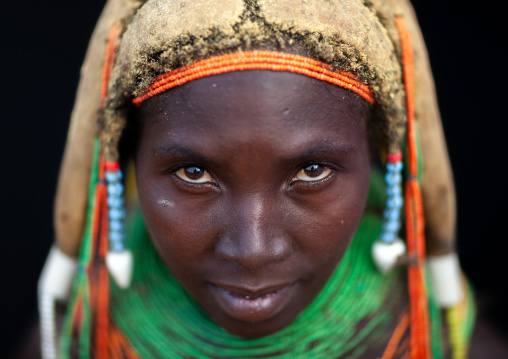 Portrait of a Mumuhuila tribe woman, Huila Province, Chibia, Angola