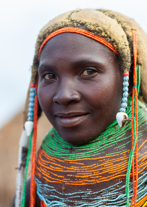 Portrait of a Mumuhuila tribe woman, Huila Province, Chibia, Angola