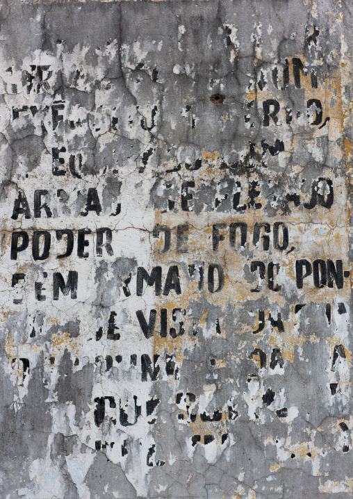 Political mural message by president Dos Santos, Huila Province, Lubango, Angola