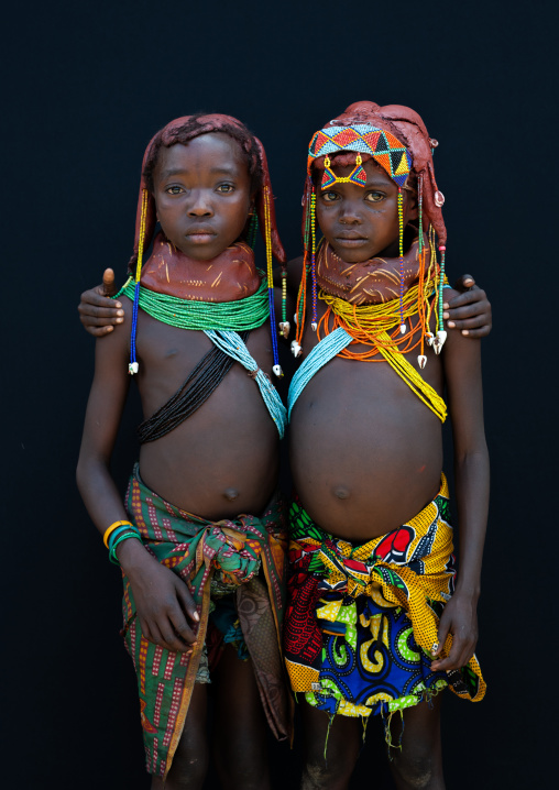 Mumuhuila tribe children portrait, Huila Province, Chibia, Angola