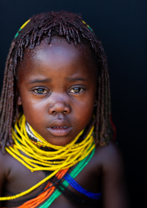 Mumuhuila tribe girl portrait, Huila Province, Chibia, Angola