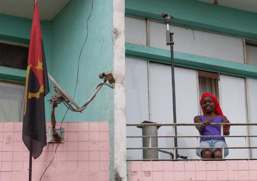 Satellite dish on a balcony, Huambo Province, Huambo, Angola