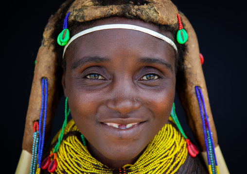 Portrait of a Mumuhuila tribe woman, Huila Province, Chibia, Angola