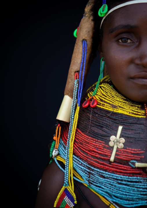 Portrait of a Mumuhuila tribe woman, Huila Province, Chibia, Angola